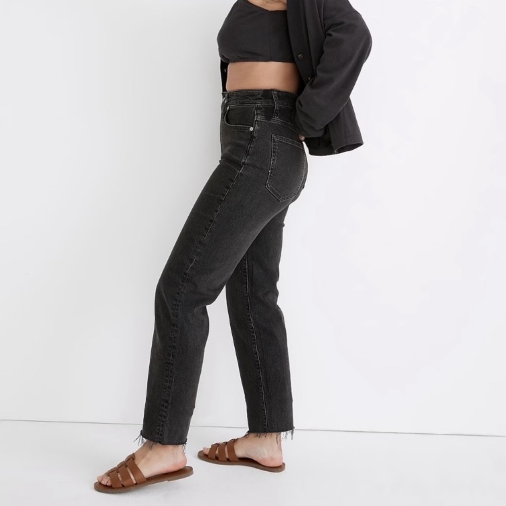 Madewell Curvy Perfect Vintage Straight Jeans Faded Black 28